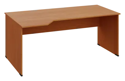 EZL 18 - 184 stůl kancelářský, rohový, levý, dřevěná podnož, deska 18 mm, široký 1800 mm, olše jantar